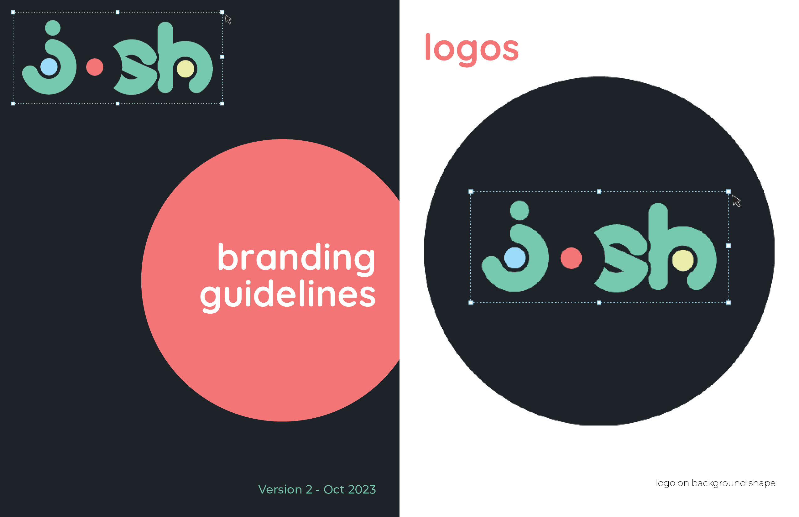 josh branding guidelines cover page and logo page