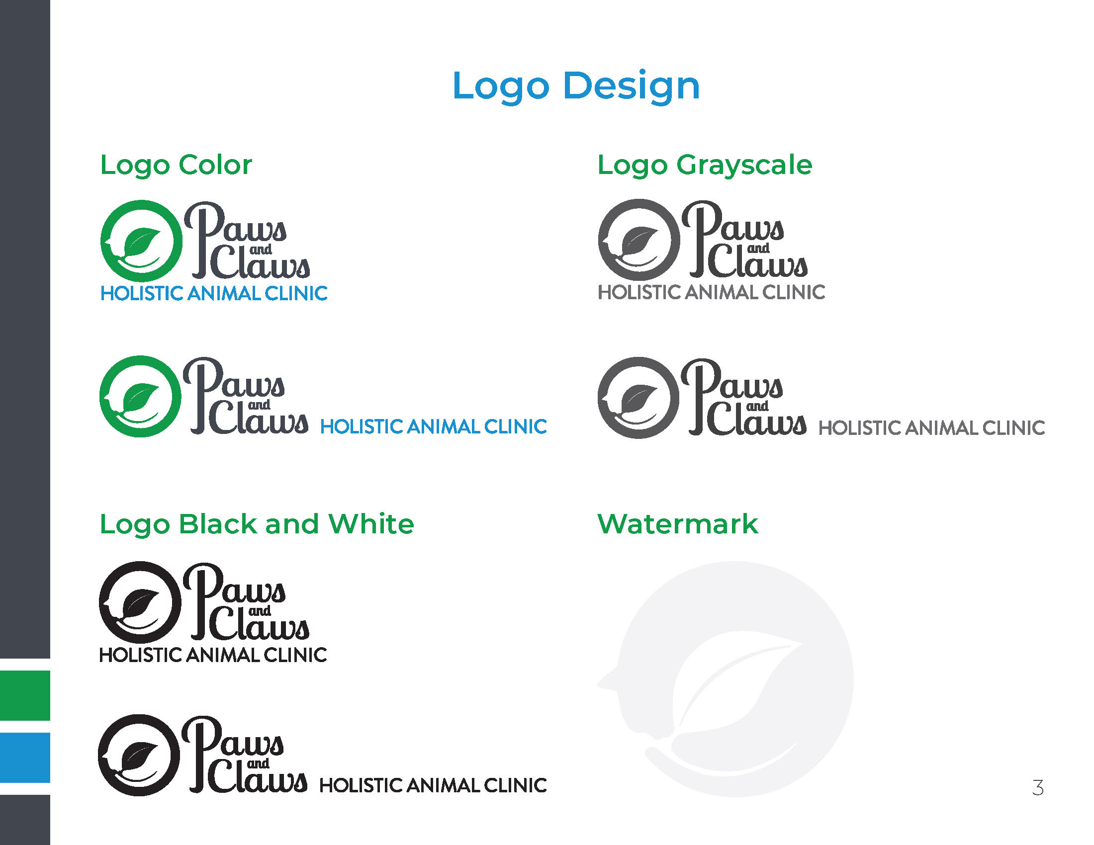 paws and claws style guide logo design