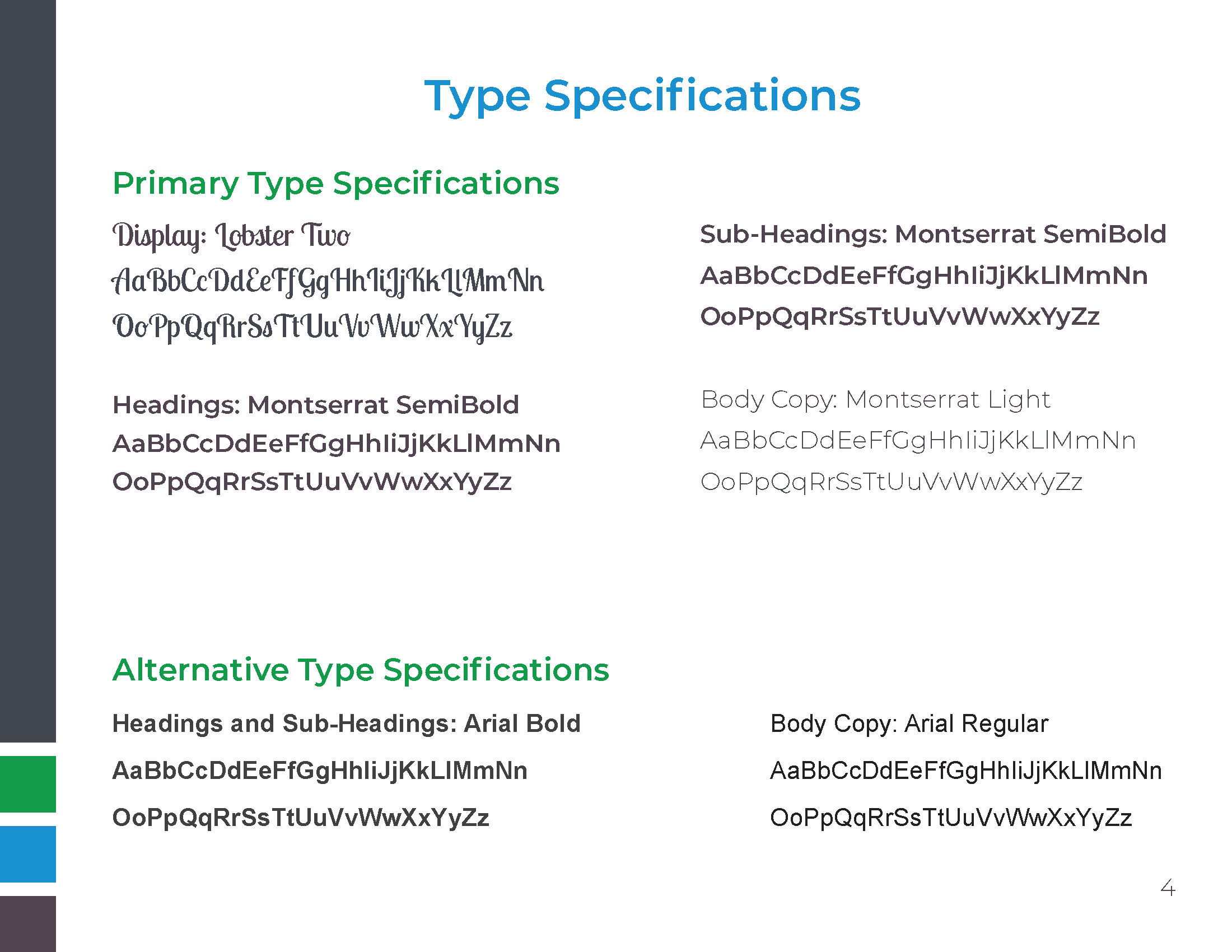 paws and claws style guide type specifications