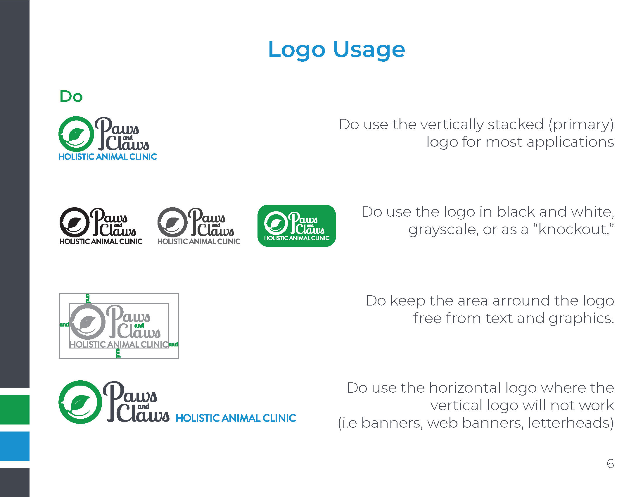 paws and claws style guide logo usage