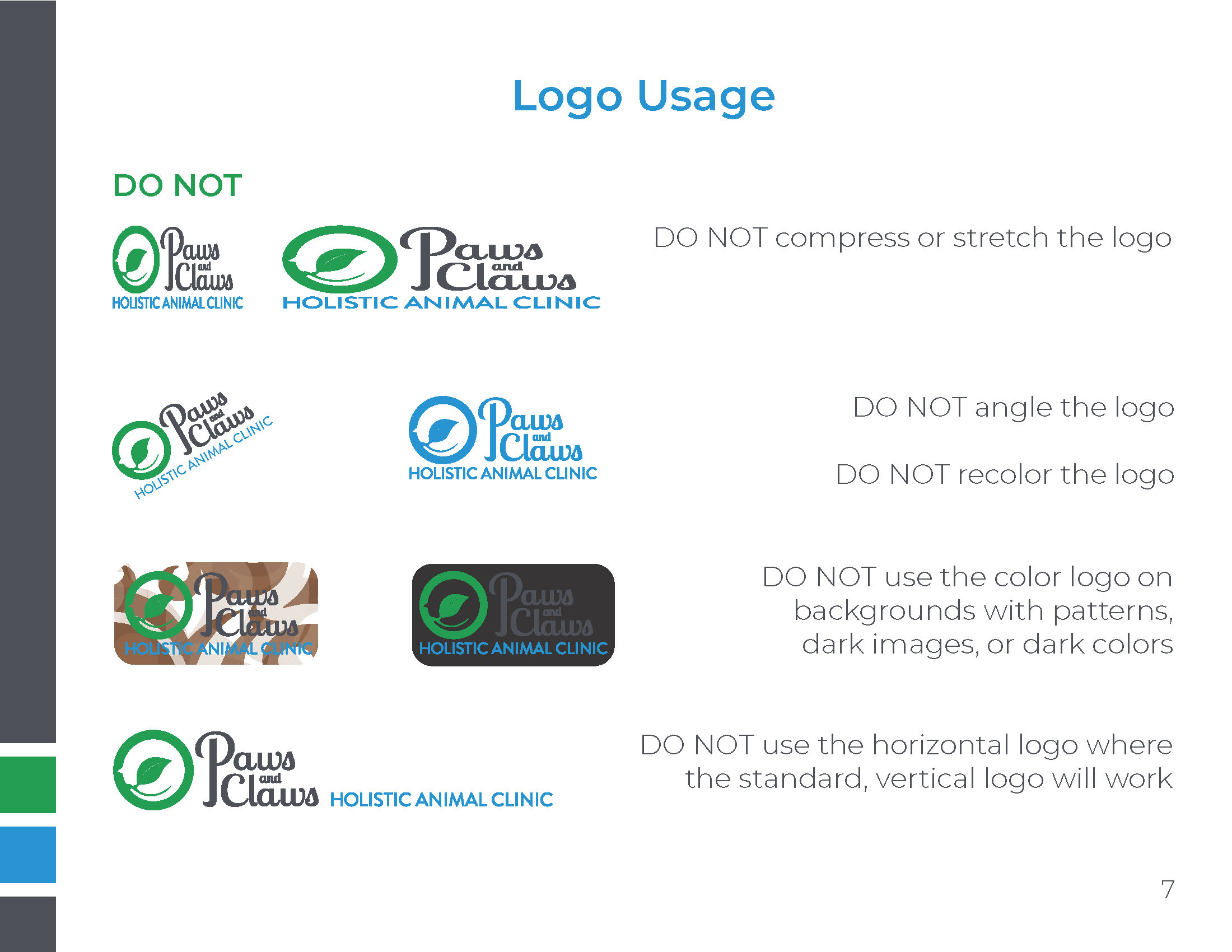 paws and claws style guide logo usage continued