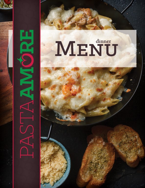 pasta amore menu cover page