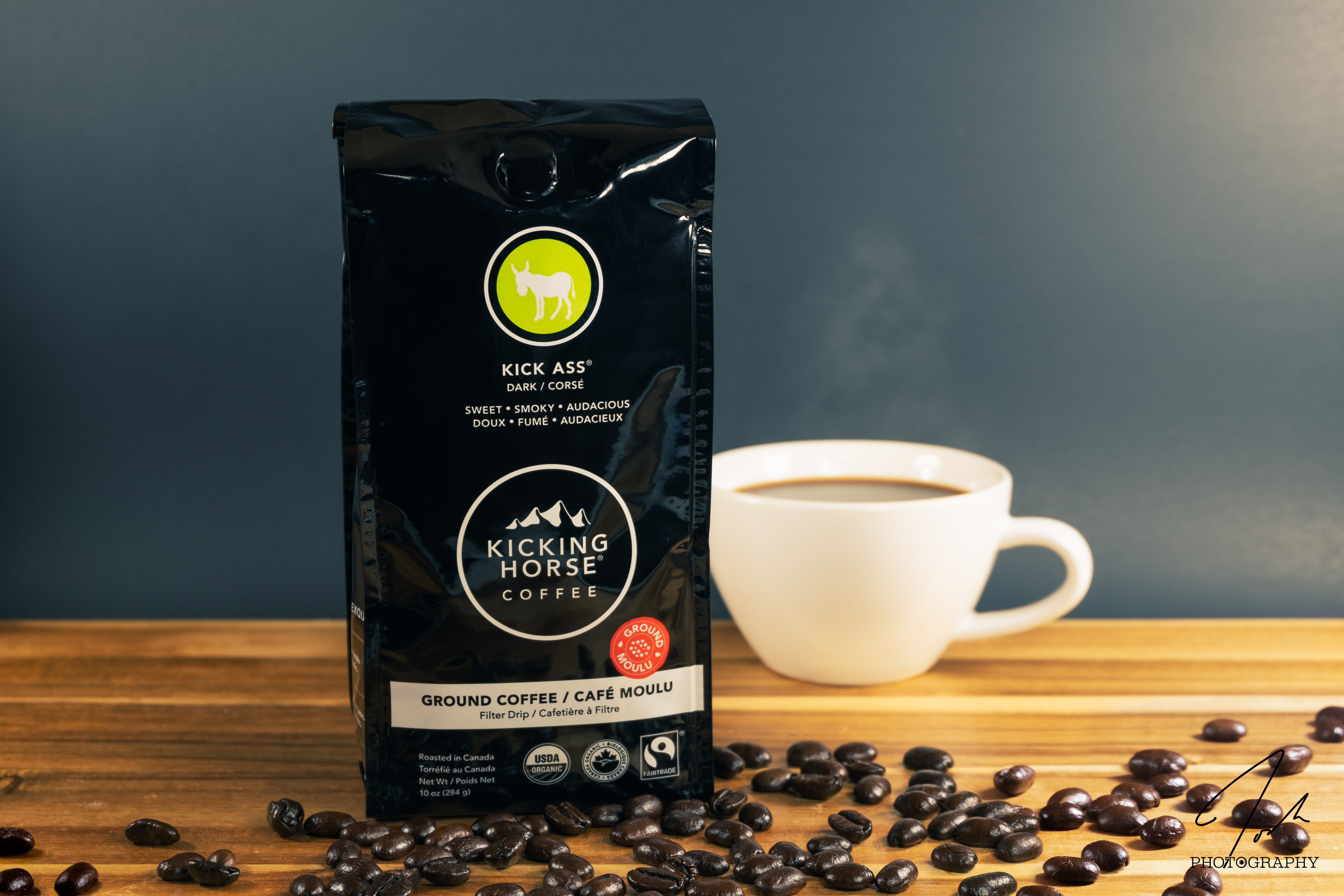 a product photograph of Kicking Horse Coffee